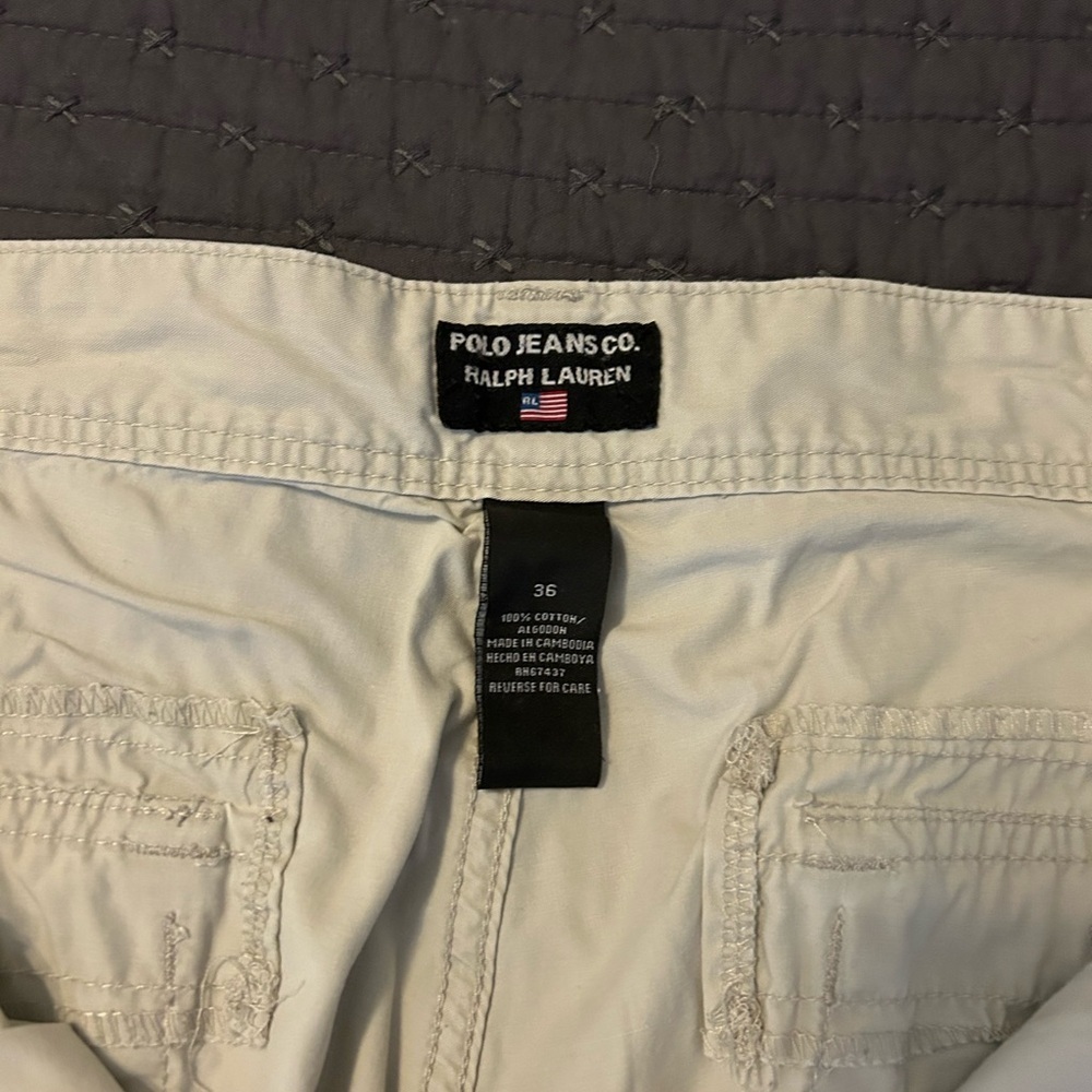 Polo Ralph Lauren Light Beige Military Surplus Ripstop Cargo Shorts. Sz 36. - Picture 4 of 7